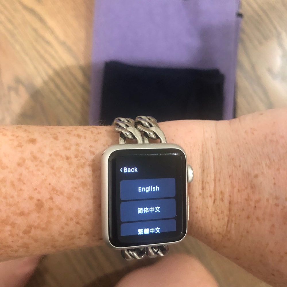 Apple Watch Series 1 great condition with fashionable silver double chain band